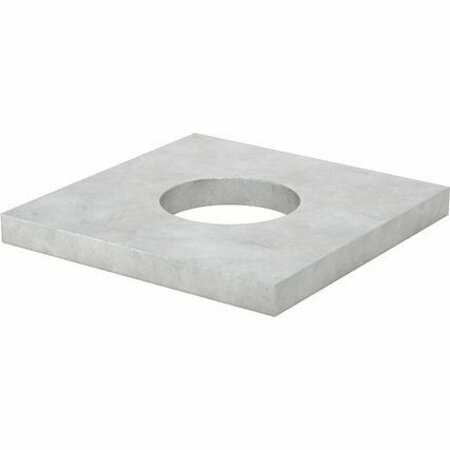 BSC PREFERRED Galvanized Steel Square Washer for 1-1/4 Screw Size 1.312 ID 3 Wide 91133A189